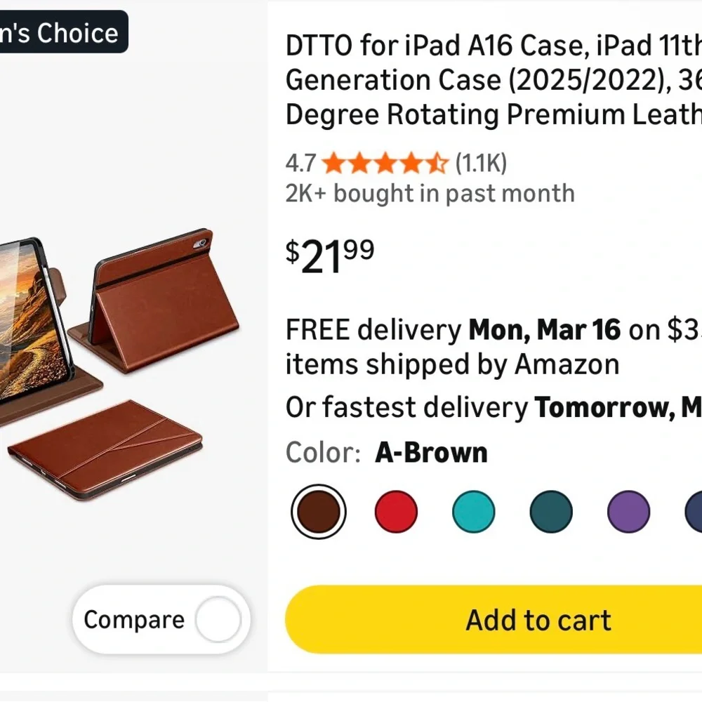 Apple Black Leather Tablet Cover